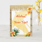 Hawaiian Tropical Luau Party Aloha Greeting Kaart (Gele Bloem)