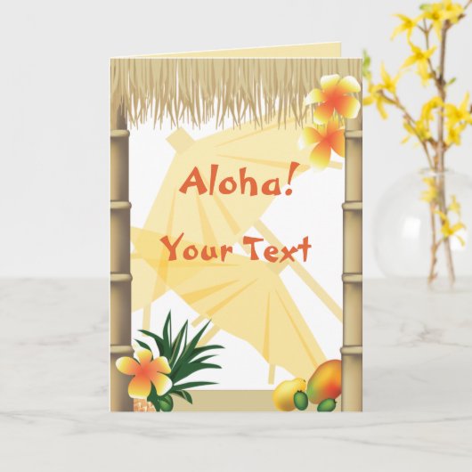 Hawaiian Tropical Luau Party Aloha Greeting Kaart (Gele Bloem)