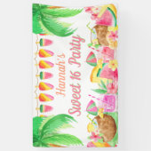 Hawaiian Tropical Luau Party Sweet 16 Spandoek (Verticaal)