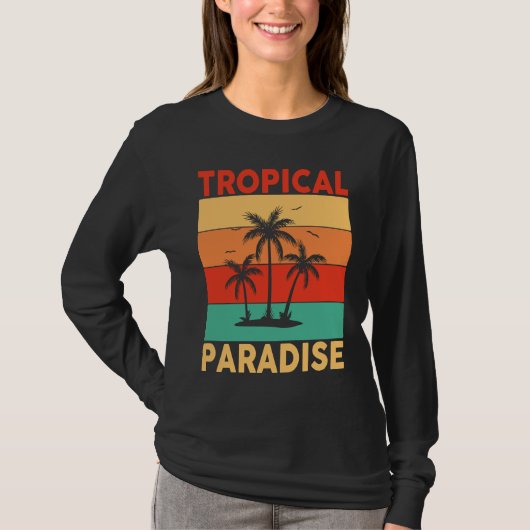 Hawaiian Tropical Paradise Hawaii Pineapple Tiki T-shirt (Voorkant)