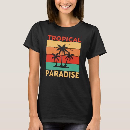 Hawaiian Tropical Paradise Hawaii Pineapple Tiki T-shirt (Voorkant)