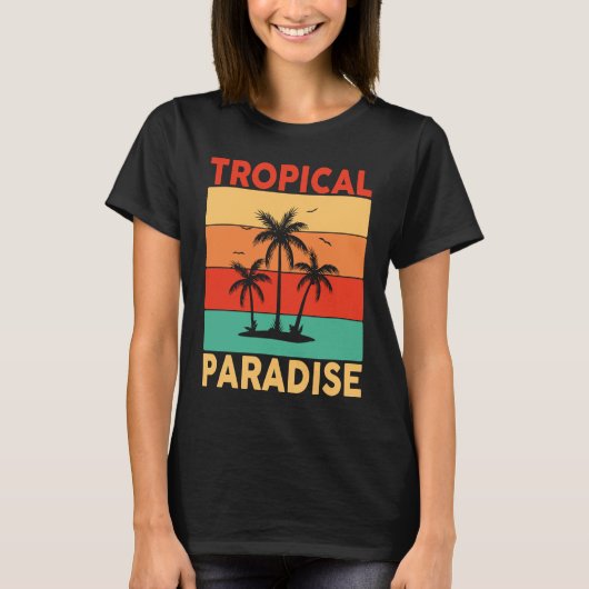 Hawaiian Tropical Paradise Hawaii Pineapple Tiki T-shirt (Voorkant)