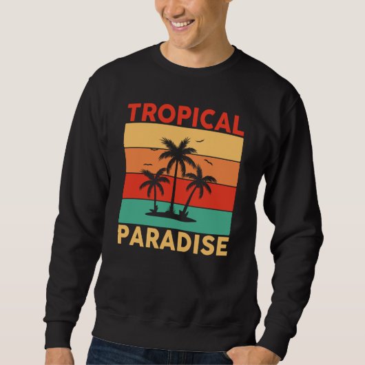 Hawaiian Tropical Paradise Hawaii Pineapple Tiki Trui (Voorkant)