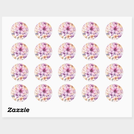 Hawaiian Tropical Pastel Floral Ronde Sticker (Vel)