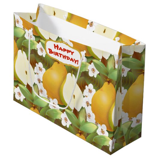 Hawaiian Tropical Pears Fruit Florence Botanical Large Cadeautasje (Voorkant Gekanteld)