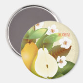 Hawaiian Tropical Pears Fruit Florence Botanical Magneet (Voorkant / Achterkant)