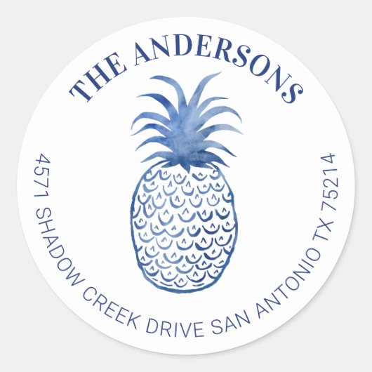 Hawaiian Tropical Pineapple Return Address Label (Voorkant)