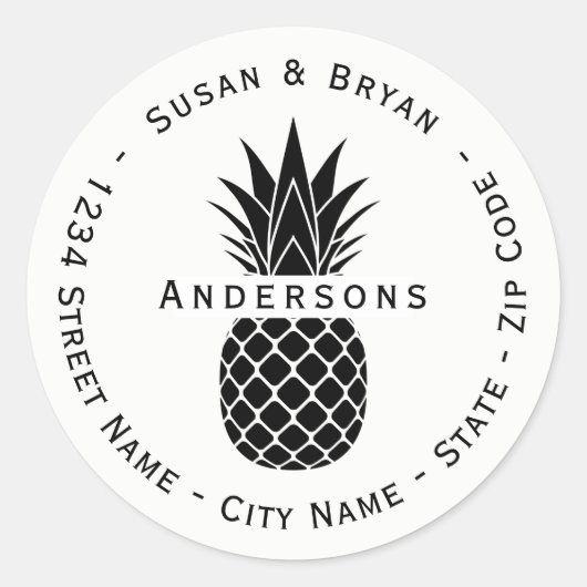 Hawaiian Tropical Pineapple Return Address Label (Voorkant)