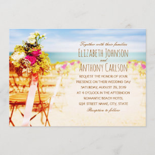 Hawaiian Tropical Rustic Beach Thed Wedding Kaart