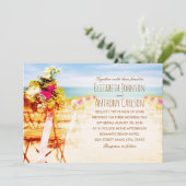 Hawaiian Tropical Rustic Beach thema bruiloft Kaart (Staand voorkant)