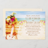 Hawaiian Tropical Rustic Beach thema bruiloft Kaart (Voorkant / Achterkant)