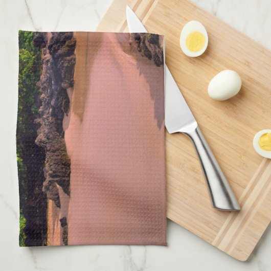 Hawaiian Tropical Sandy Beach Theedoek (Quarter Fold)