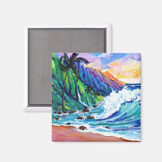 Hawaiian Tropical Seascape Magnet (Voorkant / Achterkant)