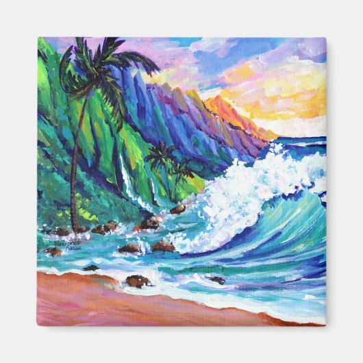 Hawaiian Tropical Seascape Magnet (Voorkant)