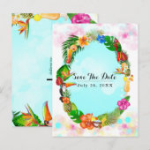 Hawaiian Tropical Summer Lijst Save the Date Party Aankondigingskaart (Voorkant / Achterkant)