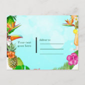 Hawaiian Tropical Summer Lijst Save the Date Party Aankondigingskaart (Achterkant)