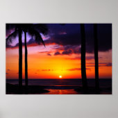 Hawaiian Tropical Sunset Paradise Poster (Voorkant)