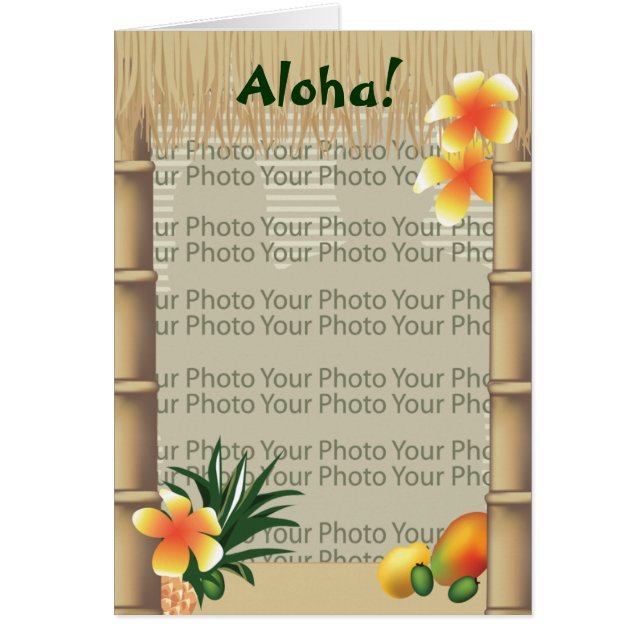 Hawaiian Tropical Tiki Hut Aloha Photo Lijst Card (Voorkant)