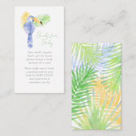 Hawaiian Tropical Toucan Baby shower Book Request Informatiekaartje