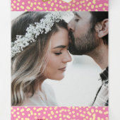 Hawaiian Tropical waterverf Flower Pink Gold Drieluik Kaart (Binnenkant midden)