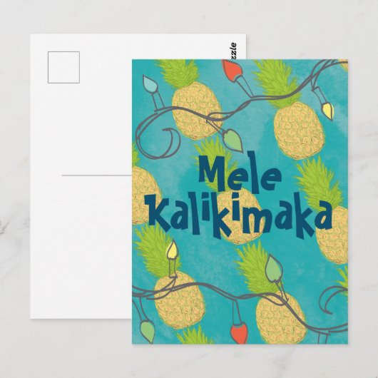 Hawaiian Tropische anananasappelmoes Briefkaart (Voorkant / Achterkant)