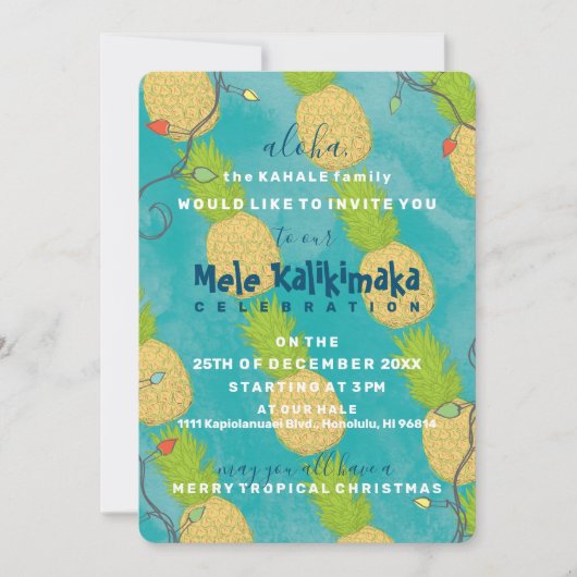 Hawaiian Tropische anananasappelmoes Kaart (Voorkant)