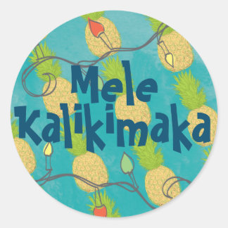 Hawaiian Tropische anananasappelmoes Ronde Sticker