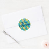 Hawaiian Tropische anananasappelmoes Ronde Sticker (Envelop)
