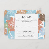 Hawaiian Tropische Hibiscus Bloemen Bruiloft RSVP (Voorkant / Achterkant)