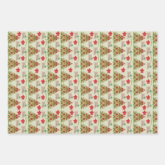 Hawaiian Tropische kerstboom - cadeaubonen Inpakpapier Vel (Voorkant)