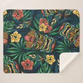 Hawaiian tropische kleurig naadloos patroon met t sherpa deken (Voorkant (horizontaal))