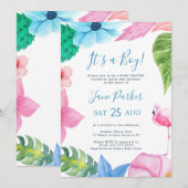 Hawaiian tropische luau is een jongen baby shower kaart (Voorkant / Achterkant)