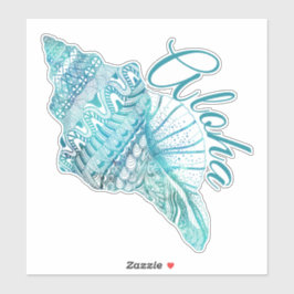 Hawaiian Turquoise Conch Shell Aloha Sticker