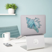 Hawaiian Turquoise Conch Shell Aloha Sticker (Laptop op bureau)