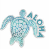 Hawaiian Turquoise Zee Turtle Aloha Sticker (Voorkant)