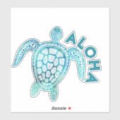 Hawaiian Turquoise Zee Turtle Aloha Sticker (Vel)