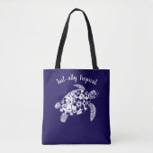 Hawaiian Turtle Fisherman Esthetisch-Donker Blauw Tote Bag (Voorkant)