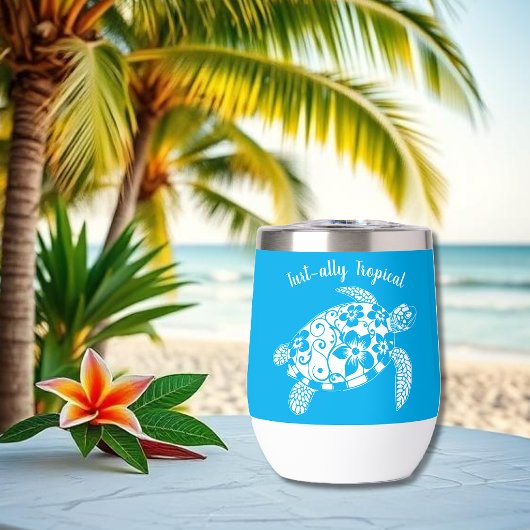 Hawaiian Turtle-Fisherman Esthetisch-Lichtblauw