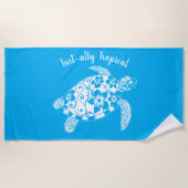 Hawaiian Turtle Fisherman Esthetisch Lichtblauw Strandlaken (Voorkant)