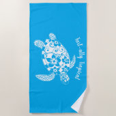 Hawaiian Turtle Fisherman Esthetisch Lichtblauw Strandlaken (Voorkant)