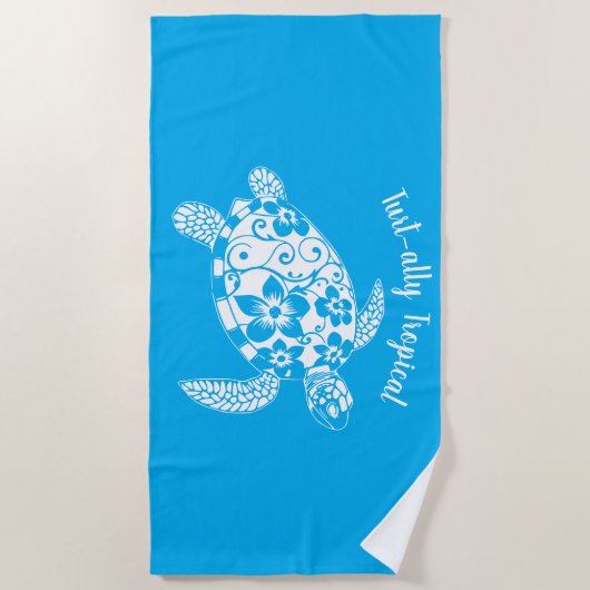 Hawaiian Turtle Fisherman Esthetisch Lichtblauw Strandlaken (Voorkant)
