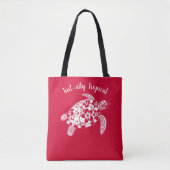 Hawaiian Turtle Fisherman Esthetische Cherry Red Tote Bag (Voorkant)