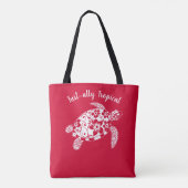 Hawaiian Turtle Fisherman Esthetische Cherry Red Tote Bag (Achterkant)