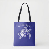 Hawaiian Turtle Fisherman Esthetische Deep Blue Tote Bag (Voorkant)