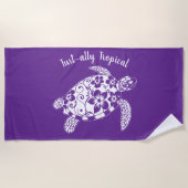 Hawaiian Turtle Fisherman esthetische Paarse Strandlaken (Voorkant)