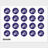Hawaiian Turtle Turt-ally Tropical-Blue Ronde Sticker (Vel)