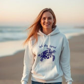 Hawaiian Turtle Turt-ally Tropical Donkerblauw Hoodie