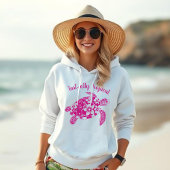 Hawaiian Turtle Turt-ally Tropical Pink Hoodie