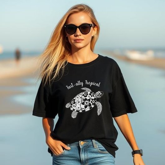 Hawaiian Turtle Turt-ally Tropical T-shirt