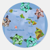 Hawaiian Turtles & Map sticker (Voorkant)